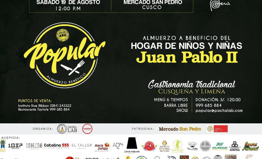 ALMUERZO BENÉFICO: POPULAR EN SAN PEDRO