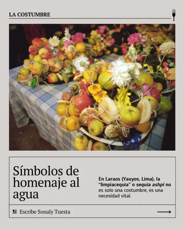 #LaCostumbre. En Laraos (Yauyos, Lima), la “limpiacequia” o sequia ashpi no es solo una costumbre, es una necesidad vital. Cada mayo se realiza este ritual para asegurar que el agua fluya por los canales que alimentan los cultivos, especialmente el maíz, esencial en la vida de la comunidad. Les contamos los detalles de esta importante tradición.

📝Escribe @sonalytyesta

🍴🗞️ Pueden leer la nota completa en www.eltrinche.com.

🔗 Link en nuestros stories o en el link en bio

#sonalytuesta #laraos #yauyos #lima #limpiacequia #ritualdelagua #fiestatradicional #comunidadandina #eltrinchecom